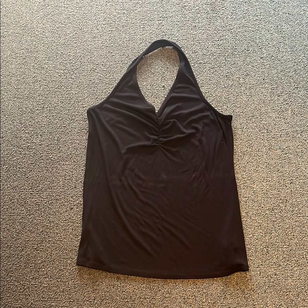 Plus size Torrid ruched black halter top